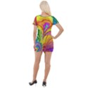 Fractal Bright Exploding Brilliant Short Sleeve Asymmetric Mini Dress View2