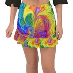 Fractal Bright Exploding Brilliant Fishtail Mini Chiffon Skirt