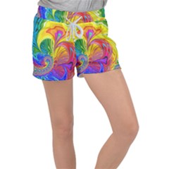 Fractal Bright Exploding Brilliant Women s Velour Lounge Shorts