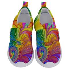 Fractal Bright Exploding Brilliant Kids  Velcro No Lace Shoes