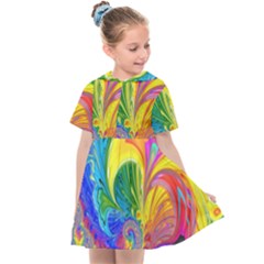 Fractal Bright Exploding Brilliant Kids  Sailor Dress