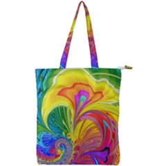 Fractal Bright Exploding Brilliant Double Zip Up Tote Bag