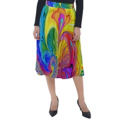 Fractal Bright Exploding Brilliant Classic Velour Midi Skirt 