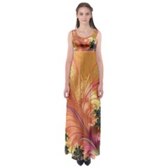 Fractal Feather Artwork Art Empire Waist Maxi Dress by Pakrebo