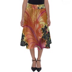 Fractal Feather Artwork Art Perfect Length Midi Skirt