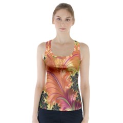 Fractal Feather Artwork Art Racer Back Sports Top by Pakrebo