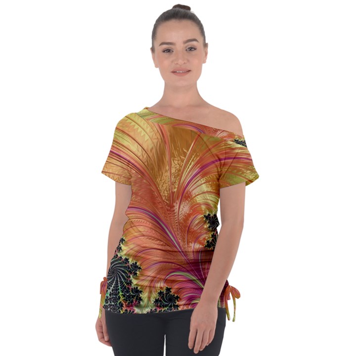 Fractal Feather Artwork Art Tie-Up Tee