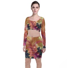 Fractal Feather Artwork Art Top And Skirt Sets