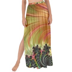 Fractal Feather Artwork Art Maxi Chiffon Tie-up Sarong by Pakrebo