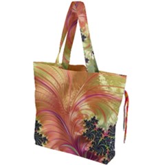 Fractal Feather Artwork Art Drawstring Tote Bag