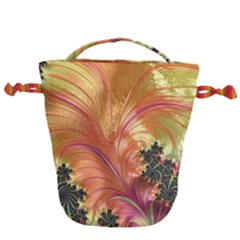 Fractal Feather Artwork Art Drawstring Bucket Bag