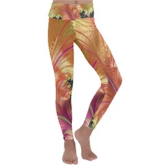 Fractal Feather Artwork Art Kids  Lightweight Velour Classic Yoga Leggings