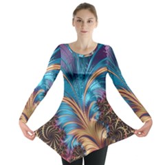 Fractal Art Artwork Psychedelic Long Sleeve Tunic 