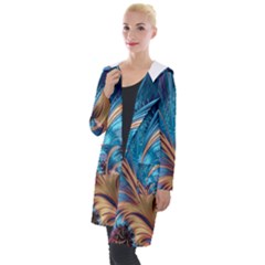 Fractal Art Artwork Psychedelic Hooded Pocket Cardigan