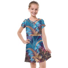 Fractal Art Artwork Psychedelic Kids  Cross Web Dress