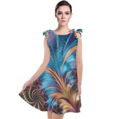 Fractal Art Artwork Psychedelic Tie Up Tunic Dress