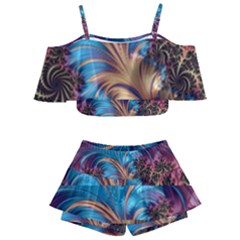 Fractal Art Artwork Psychedelic Kids  Off Shoulder Skirt Bikini