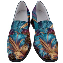 Fractal Art Artwork Psychedelic Women s Chunky Heel Loafers