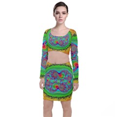 Fractal Art Design Fantasy Light Top And Skirt Sets