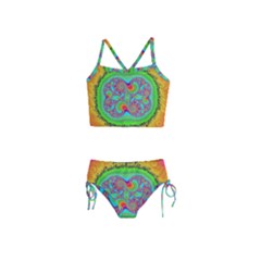 Fractal Art Design Fantasy Light Girls  Tankini Swimsuit