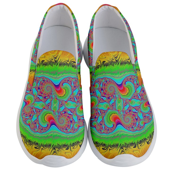 Fractal Art Design Fantasy Light Men s Lightweight Slip Ons