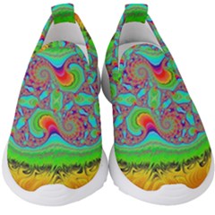 Fractal Art Design Fantasy Light Kids  Slip On Sneakers