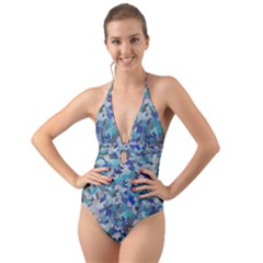 Winter Halter Cut-out One Piece Swimsuit