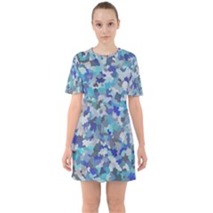 Winter Sixties Short Sleeve Mini Dress