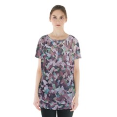 Gray Facets Skirt Hem Sports Top by artifiart