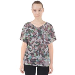 Gray Facets V-neck Dolman Drape Top by artifiart