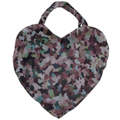 Gray Facets Giant Heart Shaped Tote by artifiart