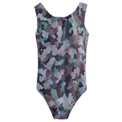 Gray Facets Kids  Cut-out Back One Piece Swimsuit by artifiart