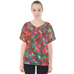 Redness V-neck Dolman Drape Top