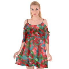 Redness Cutout Spaghetti Strap Chiffon Dress by artifiart