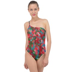 Redness Classic One Shoulder Swimsuit by artifiart