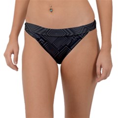 Diagonal Square Black Background Band Bikini Bottom