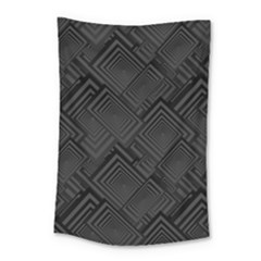 Diagonal Square Black Background Small Tapestry by Pakrebo