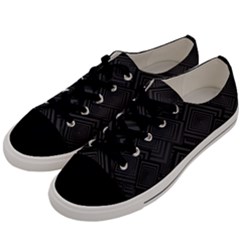 Diagonal Square Black Background Men s Low Top Canvas Sneakers by Pakrebo