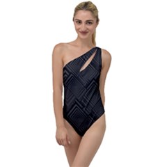 Diagonal Square Black Background To One Side Swimsuit by Pakrebo