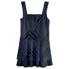 Diagonal Square Black Background Kids  Layered Skirt Swimsuit