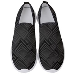 Diagonal Square Black Background Men s Slip On Sneakers