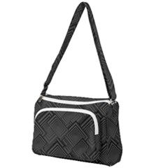 Diagonal Square Black Background Front Pocket Crossbody Bag by Pakrebo