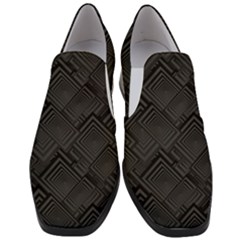 Diagonal Square Black Background Slip On Heel Loafers