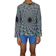 Fractal Rainbow Art Artwork Design Kids  Long Sleeve Swimwear by Pakrebo