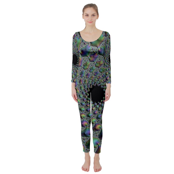 Fractal Rainbow Art Artwork Design Long Sleeve Catsuit