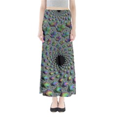 Fractal Rainbow Art Artwork Design Full Length Maxi Skirt by Pakrebo