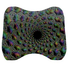 Fractal Rainbow Art Artwork Design Velour Head Support Cushion by Pakrebo