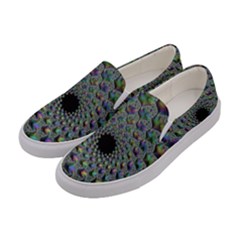 Fractal Rainbow Art Artwork Design Women s Canvas Slip Ons by Pakrebo