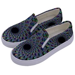 Fractal Rainbow Art Artwork Design Kids  Canvas Slip Ons by Pakrebo