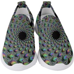 Fractal Rainbow Art Artwork Design Kids  Slip On Sneakers